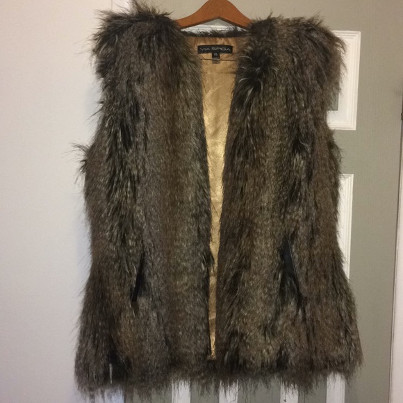 Via Spiga Faux Fur Vest - Picture 1 of 8